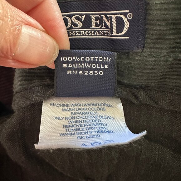 Lands' End Men's Hunter Green Corduroy Pants Pleated and Cuffed Size 34 Regular - Picture 8 of 8